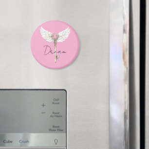 Aimant Clé des plumes d'ange blanc