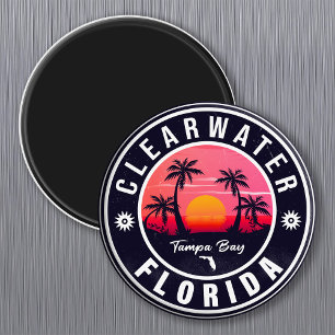 Aimant Clearwater Florida Beach Retro Sunset Souvenirs
