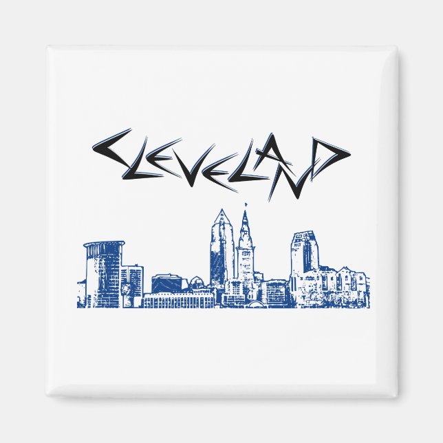 Aimant Cleveland Skyline (Devant)