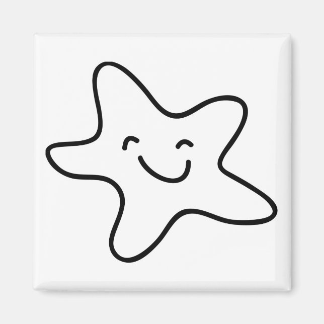 Aimant Clipart d'étoiles de mer souriant (Devant)