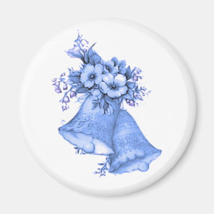 Aimant Cloches Mariages bleues