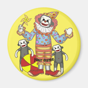 Aimant Clown Singe Chaussette