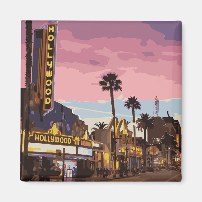 Aimant club de Californie violet los angeles (Devant)
