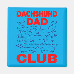Aimant Club Papa Dachshund sur design dos