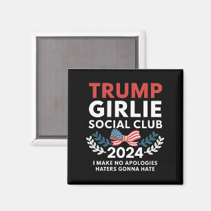 Aimant Club Social Coquette Trump Fille Ruban Élection 
