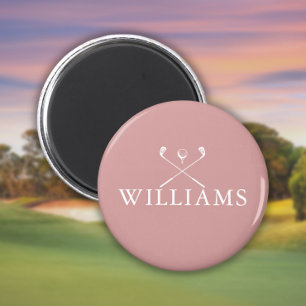 Aimant Clubs de golf personnalisés rose poussiéreux