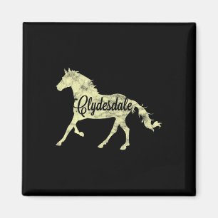 Aimant Clydesdale Ébauche Cheval Pun Horseback équitation