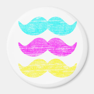 Aimant CMY Mustaches (style presse-lettres)