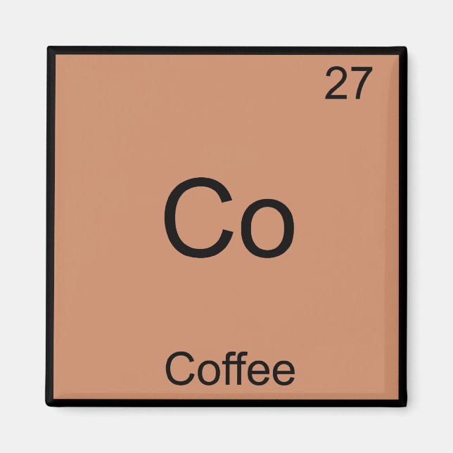 Aimant Co - Symbole de l'élément de chimie du café Funny (Devant)