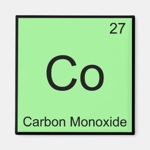 Aimant Co - Symbole d'élément de chimie du monoxyde de ca