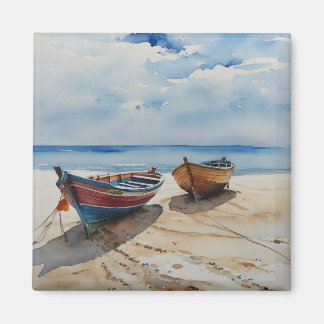 Aimant "Coastal Calm" Un Aquarelle Reposant Paysage marin