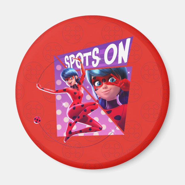 Aimant Coccinelle | Spots Sur Graphique Violet (Devant)