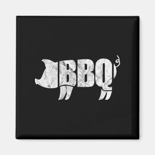 Aimant Cochon BBQ drôle barbecue porc viande grill chef