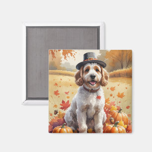 Aimant Cockapou À L'Automne Laisse Thanksgiving Art