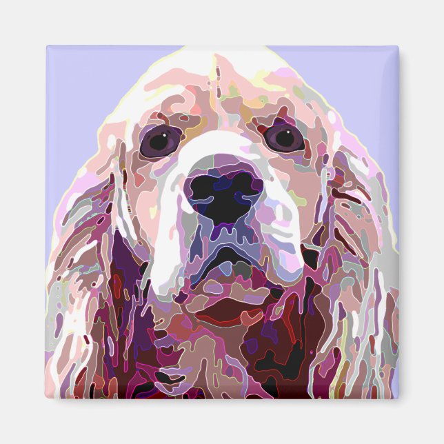 Aimant Cocker Spaniel avec le visage "Attitude" (Devant)