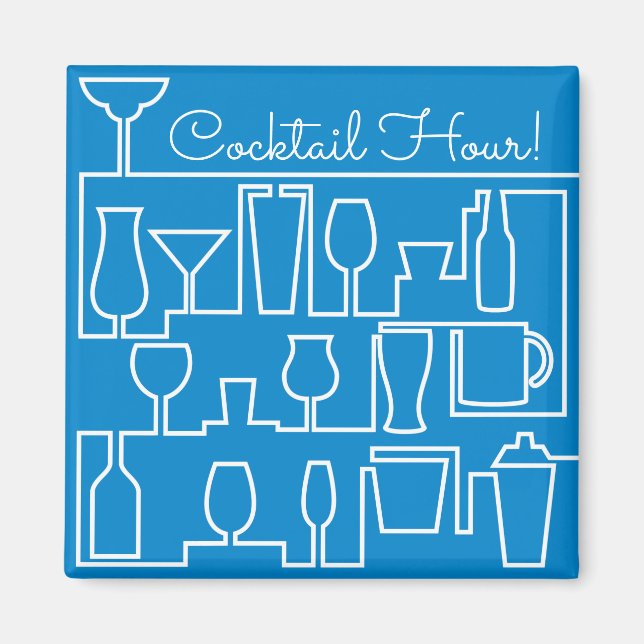 Aimant Cocktail bleu (Devant)