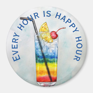 Aimant Cocktail coloré Grande horloge
