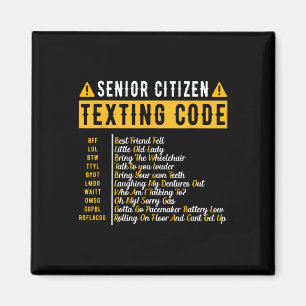 Aimant Code de SMS pour les seniors Vintage grand-père Ca