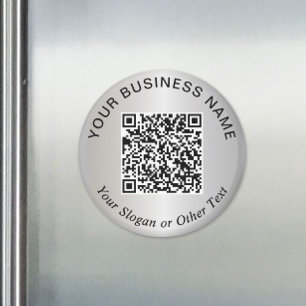 Aimant Code QR Entreprise Argent Promotionnel
