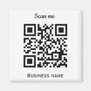 Aimant Code QR - Logo professionnel personnalisé noir