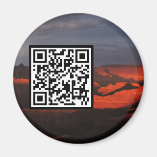 Aimant Code QR personnalisable Tempête de coucher de sole