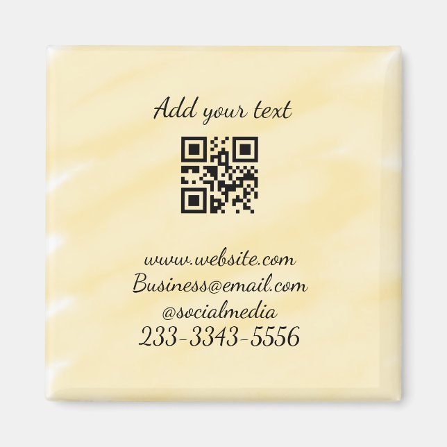 Aimant code QR personnalisé simple ajouter votre nom text (Devant)