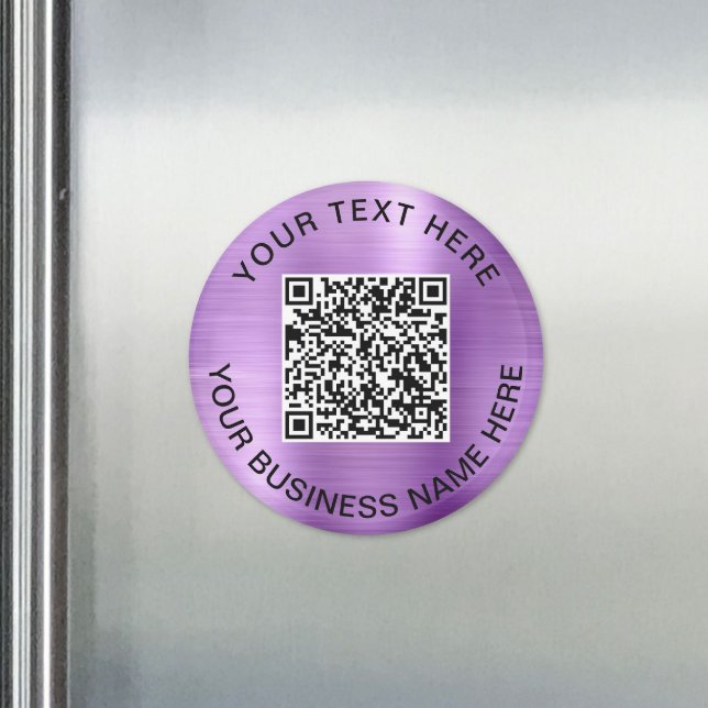 Aimant Code QR Promotionnel Violet (QR Code Promotional Purple Magnet)