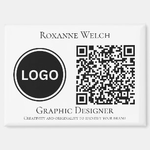 Aimant Code QR Round Logo Business Company Large