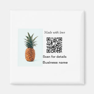 Aimant Code QR simple de nourriture de fruit d'ananas dét