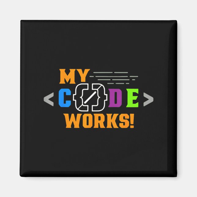 Aimant Code works funny programmer coding software (Devant)
