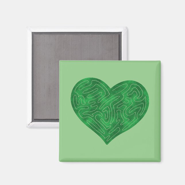 AIMANT COEUR A-MAZE-ING (VERT) (Recto/Verso)