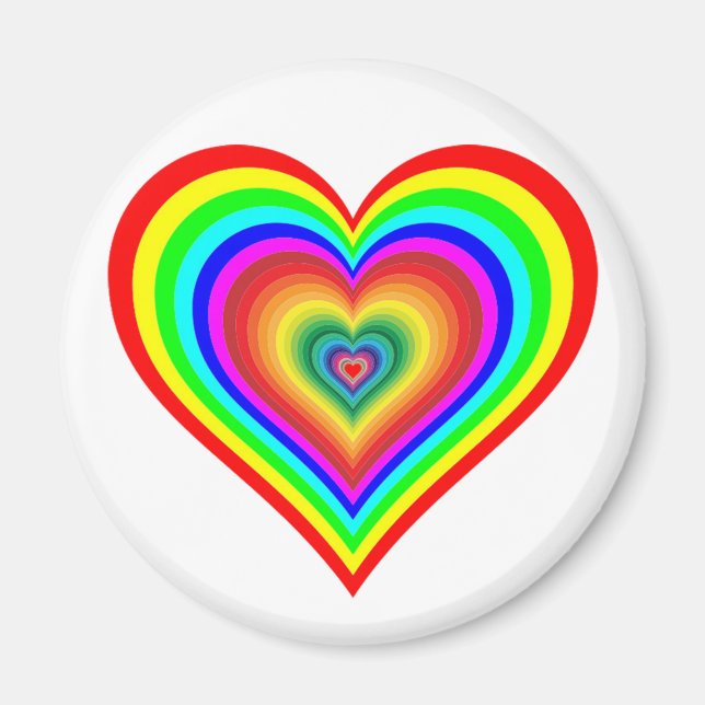 Aimant Coeur arc-en-ciel (Devant)