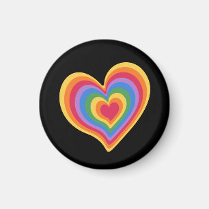 Aimant Coeur arc en ciel. Fierté amour gay