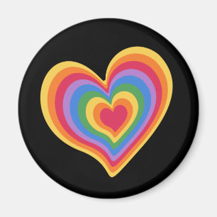 Aimant Coeur arc en ciel. Fierté amour gay