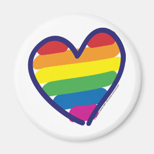 Aimant Coeur arc-en-ciel gay pride