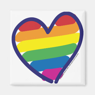 Aimant Coeur arc-en-ciel gay pride