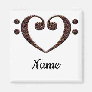 Aimant Coeur Clé Cuivre Double Basse Customisé