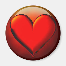 Aimant Coeur cristal rouge 1