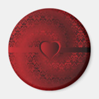 Coeur damassé rouge