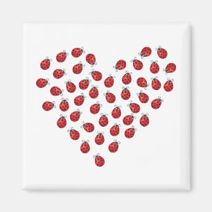 Aimant Coeur d'amour de coccinelle