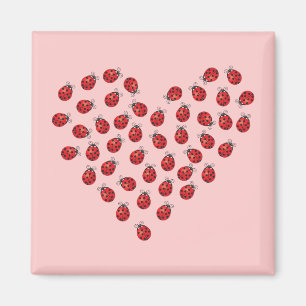 Aimant Coeur d'amour de coccinelle