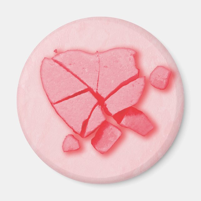 Aimant Coeur de bonbons brisé (Devant)