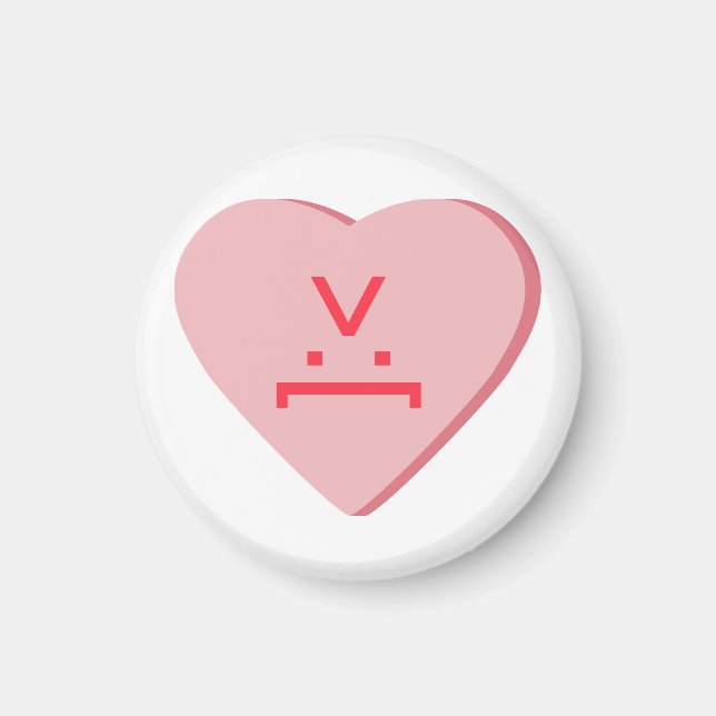 Aimant Coeur de bonbons - Visage diabolique (Devant)
