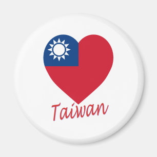 Aimant Coeur de drapeau de Taïwan (République de Chine)