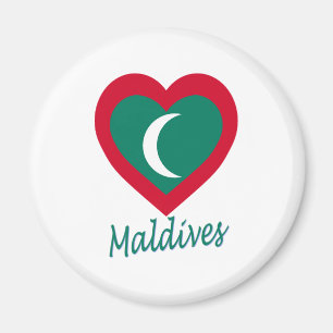 Aimant Coeur de drapeau des Maldives