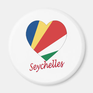 Aimant Coeur de drapeau des Seychelles