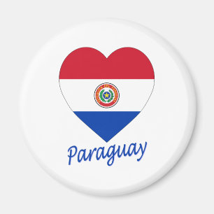 Aimant Coeur de drapeau du Paraguay
