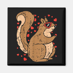 Aimant Cœur de petit écureuil Cute Saint-Valentin Animal
