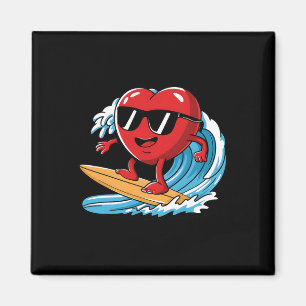 Aimant Cœur de surf faisant du surfboard pour la Saint-Va