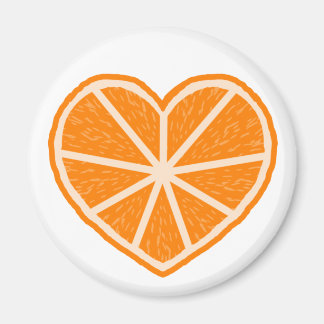 Aimant Coeur de tranche orange